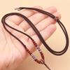 Collar con cordón telescópico de nudo plano en espiral tejido a mano, cuerda lisa, estilo nacional, hebilla de seguridad, cordón con colgante de Yu Pei, venta al por mayor