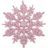 Decoraciones Navideñas 10cm Copos de Nieve, Copos de Nieve de Plástico con Purpurina, Decoración para Árbol de Navidad Colgantes de Copo de Nieve Huecos