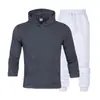 Suministro directo de fábrica otoño e invierno marca de moda para hombre suéter traje de suéter para hombre con capucha suéter más terciopelo para parejas suéter de color liso