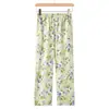 Tejido de Primavera para Mujer Primavera y Verano Apropiación Pantalones para Mediana Edad y Mayores Pantalones Estampados Mamá Pantalones Casuales para el Hogar de Abuela Mujer