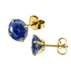 Aretes de Acero Inoxidable Estilo Europeo y Americano AAA Zirconia Colorida Redonda Mariposa Tachuelas para Oreja Hélice Simple Versátil Accesorios de Aretes de Moda