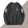 Suéter Masculino Primavera e Outono Novo Solto Gola Redonda Manga Longa Top Moda Outono Camisa Básica Estampada Masculina