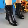 Botas estilo Martin para mujer, nueva colección otoño/invierno 2026, botas de media caña con tacón grueso estilo británico, botas de moda versátiles, forradas de felpa para mayor calidez