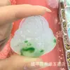 Pingente de Guanyin Buda de gelo verde Bashan, fivela da paz com padrão na cor jadeíte, pingente de jadeíte de vidro, jade de quartzo