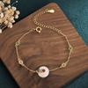Nueva Pulsera de Hebilla de Seguridad de Imitación de Jade Hetian Chapada en Oro Artesanía Azul a la Parrilla Cobre Incrustado Chapado en Oro Pulsera Estilo Retro Palacio