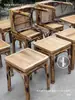 Taburete Cuadrado de Bambú Taburete Bajo Taburete de Exterior Taburete de Bambú Hecho a Mano Taburete para Cambiar Zapatos Banco Pequeño para el Hogar Taburete Individual de Ocio para el Hogar Taburete de Comedor