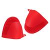 Guantes de silicona gruesa con aislamiento térmico, pinzas de acero inoxidable para bandejas, pinzas para platos, pinzas resistentes a altas temperaturas, pinzas anti-escaldaduras para horno microondas.