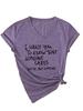 Amazon Te Quiero Carta Simple Camiseta de Manga Corta con Cuello en V para Mujer Venta al Por Mayor Respaldo de Camiseta Comercio Exterior Transfronterizo