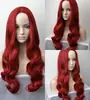 Foto Real de Cabello Largo y Rizado con Raya en Medio, Peluca Multicolor, Peluca de Carnaval de Halloween, Venta de Fábrica