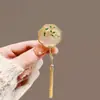 Novo Broche Vintage Estilo Chinês Cheongsam, Elegante Broche Fivela da Paz, Acessório com Borla Estilo Chinês Bambu Hanfu