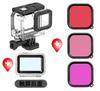 Para câmera Gopro hero7/6/5black, capa à prova d'água, espelho não removível, com tela sensível ao toque, filtro de capa traseira