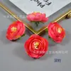 Capullos de Rosa de Seda Artificial con Hojas, Flores de Capullo de Té, Accesorios de Flor para Peineta de Ópera, Arreglo Floral