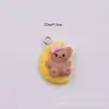 Pendientes de Panda Pintado de Resina de Dibujos Animados, Estrella Arcoíris, Sol, Llavero para Bolso, Colgante, Accesorios de Joyería DIY