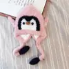 Gorro de Peluche de Pingüino Dulce y Lindo Estilo Japonés para Niños, Engrosado y Cálido para Otoño e Invierno, Gorro Versátil para Proteger los Oídos, Lindo Gorro de Punto