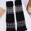 Calcetines de Algodón para Mujer Otoño e Invierno, Calcetines Holgados Estilo Mori, Calentadores de Pierna Gruesos y Cálidos con Patrón de Diamantes Grises Retro