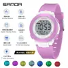 Reloj para Estudiantes de Secundaria Sanda para Hombres y Mujeres, Multifuncional, Colorido, Luminoso, Resistente al Agua, Pantalla Única para Deportes al Aire Libre, Reloj con Snooze