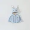 Jaqueta de Veludo Austríaco Inverno 2025 Novo Estilo Meninos e Meninas Forrada com Fleece Moda Bebê Jaqueta com Capuz de Cabeça de Coelho Tendência Venda Direta