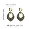 E14401 Pendientes de Acetato de Alta Gama con Forma de Rombo con un Ambiente de Lujo Ligero, Personalidad Exagerada, Pendientes Retro Versátiles Estilo Hong Kong