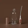Botella de spray de vidrio transparente de 10-100 ml, botella de aceite esencial, botella de perfume, botella hidratante, botella de tónico con cabezal de spray color oro rosa