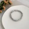Pulsera de Perlas de Agua Dulce Naturales Estilo Francés con Etiqueta Dorada Ajustable, Suministro de Joyería Apilable