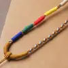 Cordón de Amuleto Budista Pesado Tejido a Mano Estilo Xizang, Cordón Colgante de Ocho Hilos Completamente Tejido a Mano Estilo Étnico, Cordón para Collar con Colgante de Jade, Lujoso