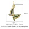 Nueva Tendencia de Moda Colgante de Mariposa con Circonita Microincrustada de Cobre Accesorios de Joyería para Pulsera, Collar, Pendientes, Llavero