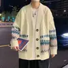 Suéter Americano Otoño e Invierno 2024 para Hombre Estilo Retro Ins Moda Urbana Marca Estilo Japonés Casual Suéter de Punto Cardigan Chaqueta de Alta Gama