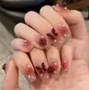 Borboleta de Cristal de Gelo Olho de Gato Nail Art Unhas Usáveis High-End Blush Suave Noiva Iluminador Desejo Puro Estilo Estudante Ins