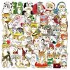 50 Pegatinas Nuevas de Gato de Dibujos Animados Transparentes Pintadas a Mano, Lindas Pegatinas Decorativas para Cuadernos y Botellas de Agua, Impermeables