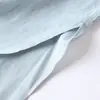 Vestido Camisa de Lino de Manga Larga con Solapa Sencilla para Mujer 2026 Verano Nuevo Estilo Lujo Ligero Falda de Línea A de Longitud Media