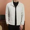 Chaqueta de Algodón Patchwork con Cuello Alto 100% LanaSimple, elegante, clásica, versátil, estampado de espiga, cuello alto con relleno 100% lana
