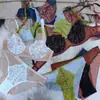 Popular transfronteiriça francesa sexy lingerie ultrafina retrô cor contrastante renda sutiã peito grande pequeno conjunto de lingerie sexy