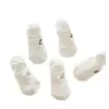 Calcetines Bajos de Verano Finos Blancos Versátiles Lindos de Dibujos Animados Escote Barco para Mujer, Calcetines Invisibles Estilo Japonés Transpirables y Absorbentes de Sudor para Mujer