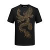 Camiseta de Manga Corta para Hombre, Estilo Delgado de Verano, Marca de Moda, Nuevo Modelo Verano 2026, Diseño de Dragón con Pedrería, Camiseta Básica de Media Manga