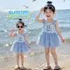 Traje de baño para niñas pequeñas 2025 Nuevo estilo Súper lindo Traje de baño de una pieza para niños Traje de baño estilo vestido de princesa Elsa para bebé