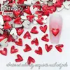 6mm V Corazón Corazón de Melocotón Celebridad de Internet Populares Planos Fondo Plano Forma Especial Diamante Uñas Joyería Diamante Decoración Cristal de Vidrio Usable Uñas Diamante