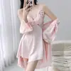 Conjunto Sexy de Seda Helada 2026 para Mujer, Delgado Fresco Estilo Puro Deseo Ropa de Casa Bata Camisón Venta al por Mayor
