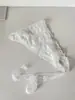 Blogger de Corea del Sur Bufanda Triangular de Encaje de Cinta Francesa para Mujer Blanca Cortina de Pedo Corbata Cintura Tocado Bufanda de Seda Vintage para Dedo del Pie