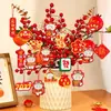 Planta Verde Balde Fu Bonsai Fruta Fu Pingente Ornamento Pequeno Etiqueta Pendurada Ano Novo Festival da Primavera Sala de Estar Pequeno Pingente Ornamento