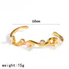 Pulseira de Aço Titânio com Flores e Pedras de Diamante, Design de Nicho Transfronteiriço, Pulseira de Aço Inoxidável Banhada a Ouro 18K, Não Desbota, Luxo Leve