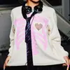 Amazon cross-border outono e inverno padrão de desenho animado estampado coração strass top Halloween botão camiseta de manga comprida para mulheres