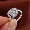 Venta caliente de Wish transfronterizo moda propuesta de compromiso anillo de diamante simple anillo cuadrado coreano popular popular pulsera