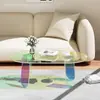 Mesa de Centro de Acrílico Montagem Colorida Filme a Laser Moderno Simples Tampo de Mesa Sala de Estar Sofá Quarto Mesa de Centro Arco-Íris