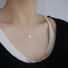 Collar Ovalado de Ágata Negra Estilo Coreano Jin Hongyu para Mujer Plata Esterlina Estilo Francés Estilo Ins Libro Rojo Explosivo Cadena Clavicular Colgante