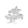 Anillo Abierto Cometa Interestelar Galaxia Diseño de Nicho Pendientes Estilo Ins Completamente Diamantados Luz de Meteoro Pendientes Elegantes de Lujo para Mujer