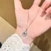 Colar Gota D'água em Prata Pura S925 com Jade Espuma D'água Natural e Zircônias para Mulheres, Luxo Leve, Simples, Versátil, Corrente de Clavícula de Alta Qualidade