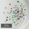Bolsa de Acessórios Coloridos para Nail Art com Strass de Fundo Plano, Tamanhos Mistos, Strass Redondos Pequenos Transparentes Brancos Super Brilhantes para Nail Art DIY