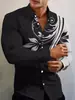 Camisa de hombre de otoño nueva con estampado digital 3D transfronteriza europea y americana, camisa de manga larga con solapa, estampado genial