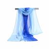 Lenço Longo de Chiffon Degradê de Cor Sólida para Primavera e Verão Lenço Feminino Estilo Coreano Xale Protetor Solar Lenço Versátil Lenço Pequeno