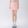 Calça Yoga de Renda Falsa Duas Peças Estilo Novo para Mulheres, Cintura Alta, Ajustada, Saia Curta Modeladora, Shorts Esportivos de Pilates Fitness